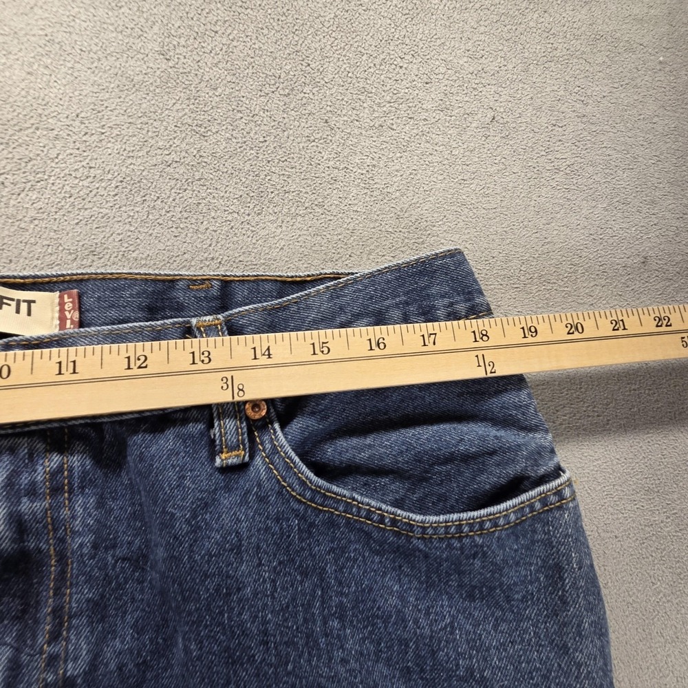 Levis 505 Jeans Mens Blue Medium Wash Regular Straight Denim Zip Fly Fits 36x30 - Picture 3 of 16